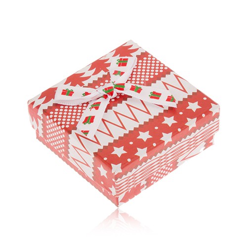 Červeno-biela krabička na náušnice