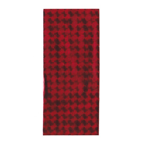 Červený celofánový darčekový sáčok s lesklými štvorčekmi