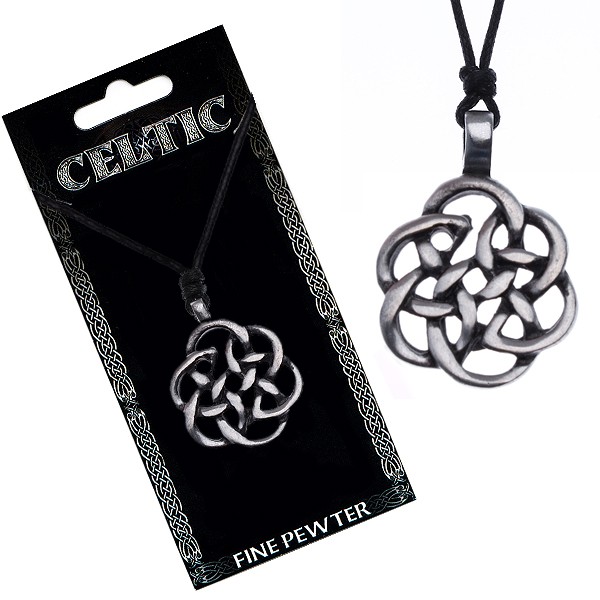Čierny náhrdelník - obrys keltského uzla