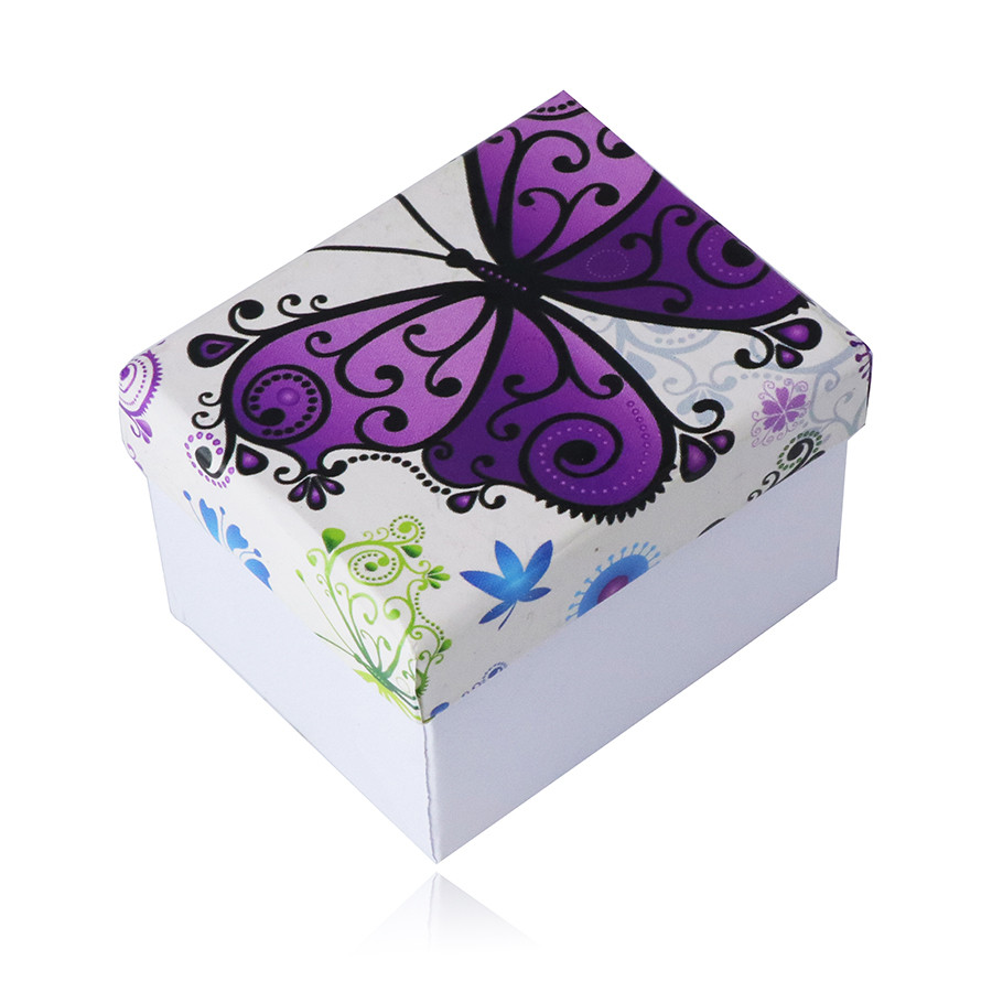 Darčeková krabička na náušnice alebo prsteň - biela farba