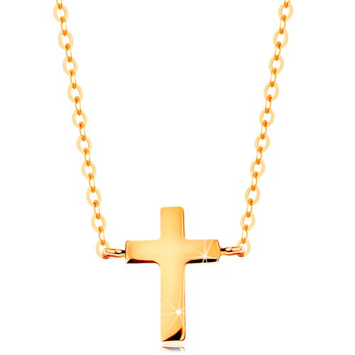 Náhrdelník v žltom zlate 585 - malý latinský krížik