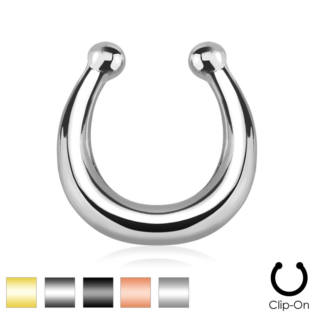 Oceľový fake piercing do nosa