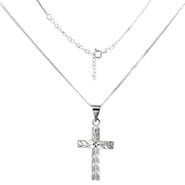 Ligotavý náhrdelník - krížik so šikmými zárezmi