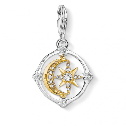 THOMAS SABO prívesok Charm Moveable moon & star 1815-414-7