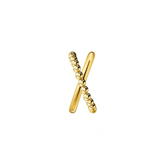 THOMAS SABO kusová náušnica Criss cross dots yellow gold EC0023-413-39