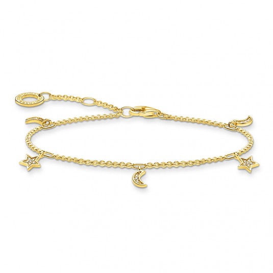 THOMAS SABO náramok Star & moon gold A1994-414-14-L19v