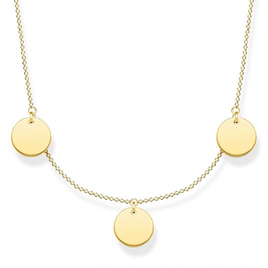THOMAS SABO náhrdelník Three discs gold KE1959-413-39
