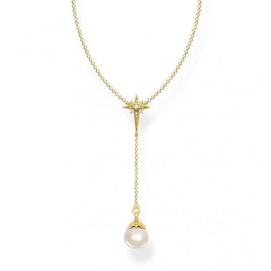 THOMAS SABO náhrdelník Pearl star gold KE1986-445-14-L45v