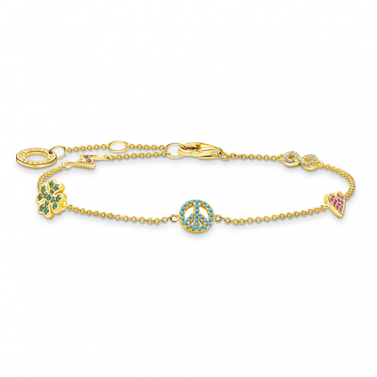 THOMAS SABO náramok Symbols multicoloured gold A2039-488-7
