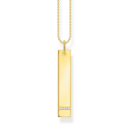 THOMAS SABO náhrdelník Tag with white stones gold KE2134-414-14