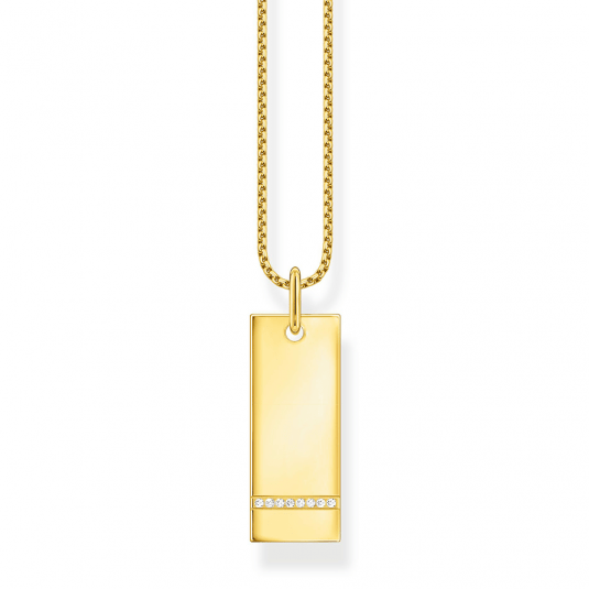 THOMAS SABO náhrdelník Tag with white stones gold KE2135-414-14
