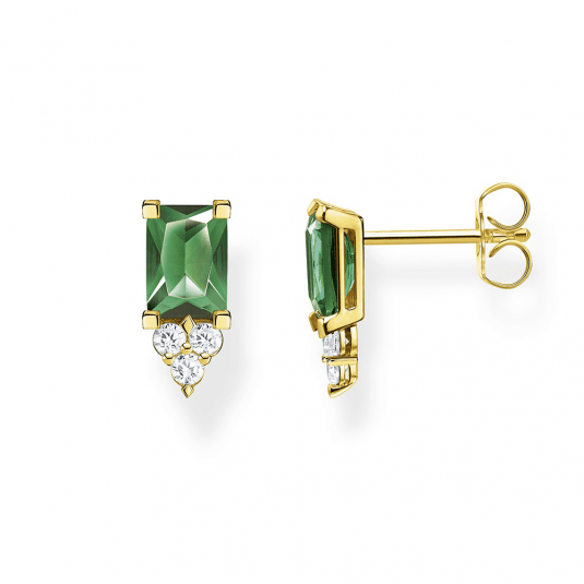 THOMAS SABO náušnice Green stone gold H2173-971-6