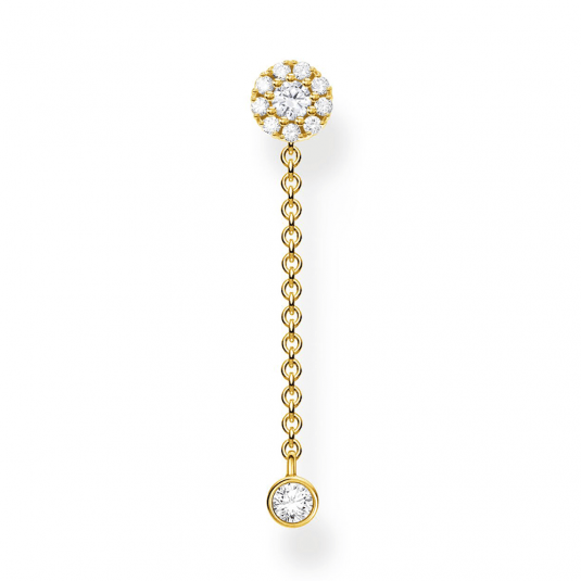 THOMAS SABO kusová náušnica Stud with pendant stone long gold H2237-414-14