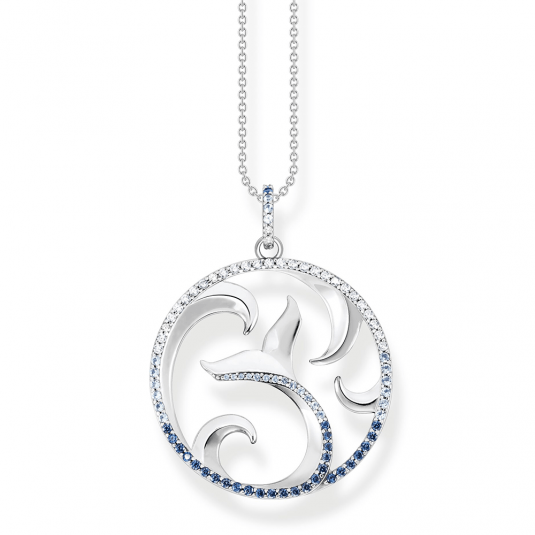 THOMAS SABO náhrdelník Tail fin and wave with blue stones KE2145-644-1