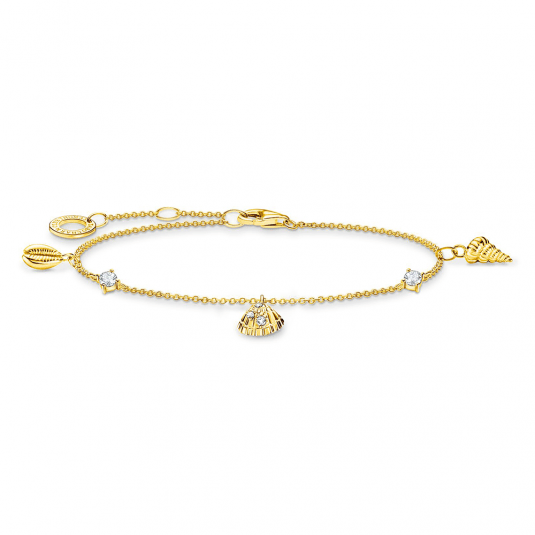 THOMAS SABO náramok Shells and white stones gold A2060-414-14-L19V