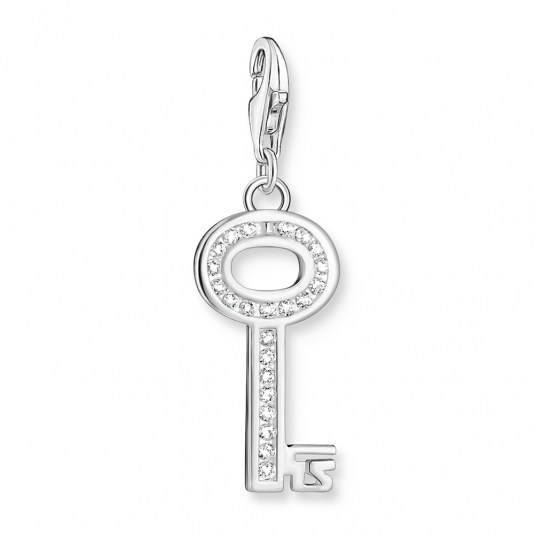 THOMAS SABO prívesok charm Key white stones silver 0010-051-14