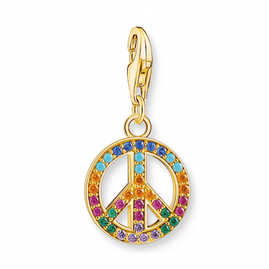 THOMAS SABO prívesok charm Peace with colourful stones gold 1898-488-7