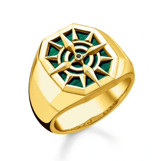 THOMAS SABO prsteň Compass green TR2274-140-6