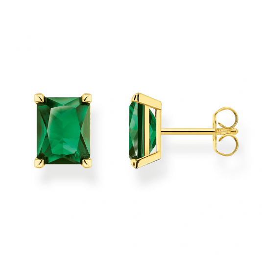 THOMAS SABO náušnice Green stone gold H2201-472-6