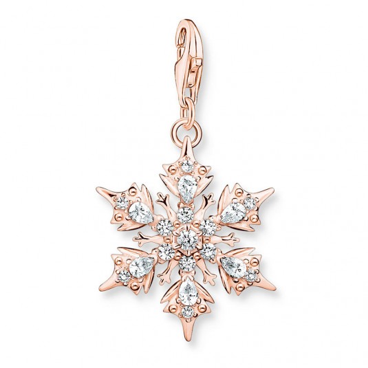 THOMAS SABO prívesok charm Snowflake with white stones rose gold 1903-416-14