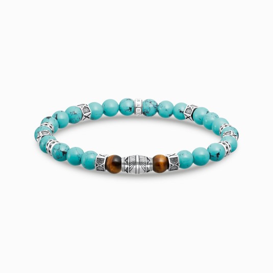 THOMAS SABO náramok Turquoise and tiger's eye A2087-364-7