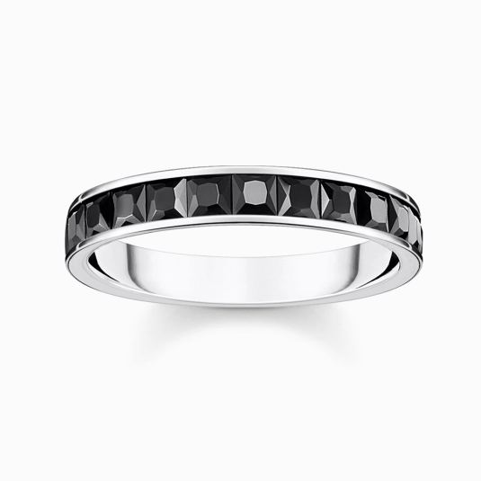 THOMAS SABO prsteň Black stones pavé TR2358-643-11