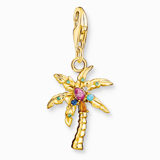 THOMAS SABO prívesok charm Colourful palm tree gold 1934-488-7
