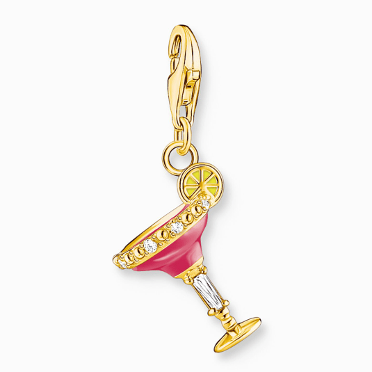 THOMAS SABO prívesok charm Red cocktail glass gold 1931-565-9