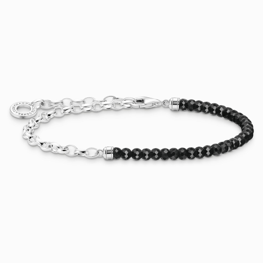 THOMAS SABO náramok na charm Black onyx beads and chain links A2100-130-11