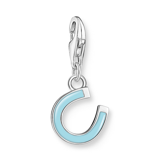 THOMAS SABO prívesok charm Green horseshoe silver 2019-007-17