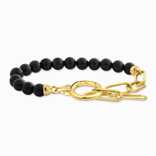 THOMAS SABO náramok Onyx beads and white zirconia A2134-177-11-L19V
