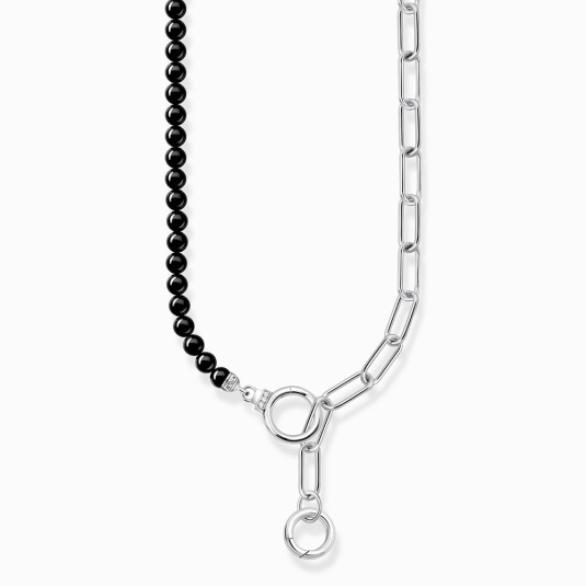 THOMAS SABO náhrdelník Onyx beads and white zirconia KE2193-027-11-L47V