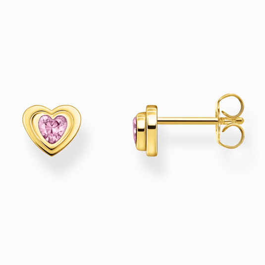 THOMAS SABO náušnice Heart-shape with pink zirconia H2271-414-9
