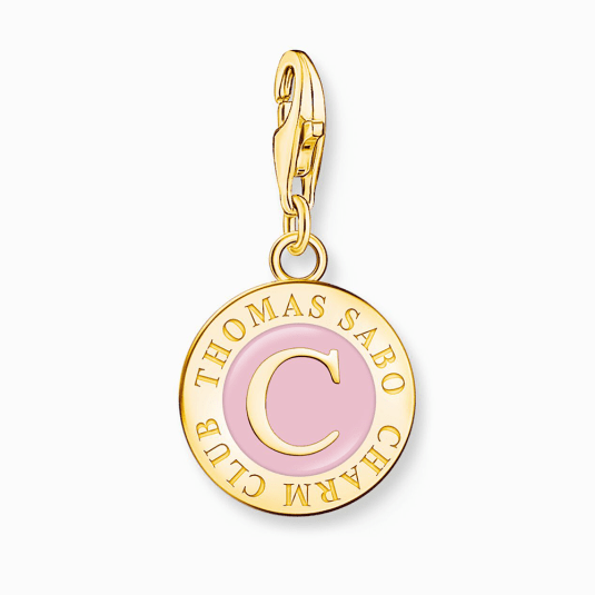 THOMAS SABO prívesok Member Charm with pink cold enamel gold 2097-427-9