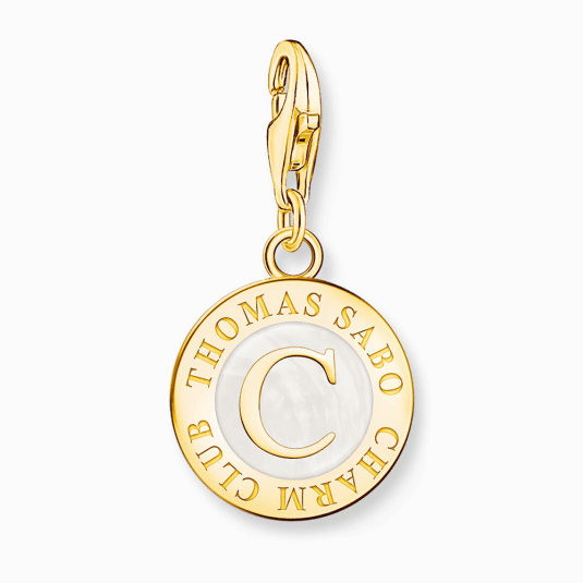 THOMAS SABO prívesok Member Charm with white cold enamel gold 2095-427-14