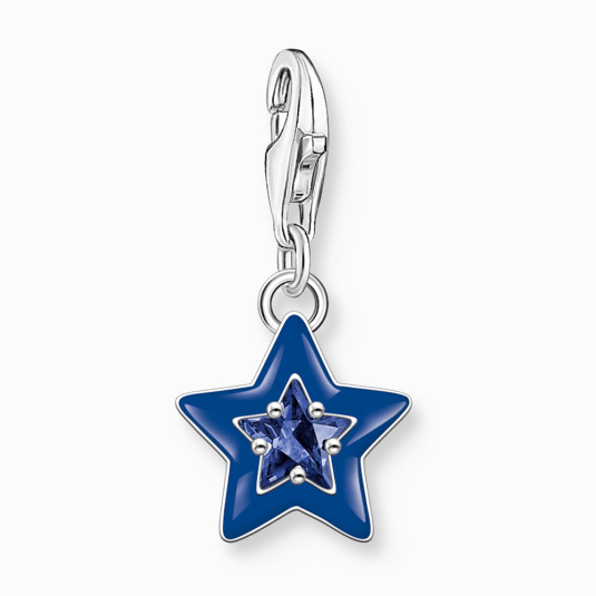 THOMAS SABO prívesok charm Star with sapphire blue stone 2043-496-7