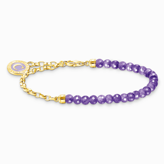 THOMAS SABO náramok na charm Amethyst beads gold A2130-427-13