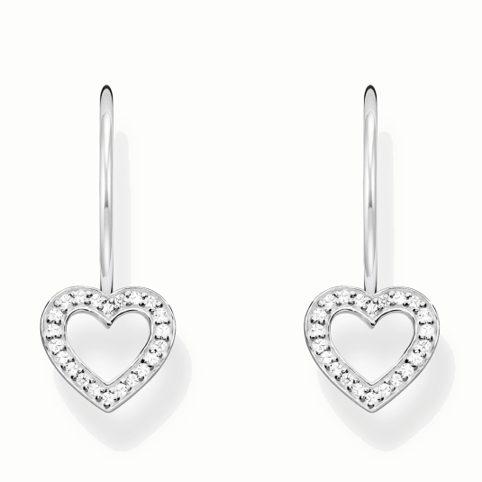 THOMAS SABO náušnice White heart H2292-051-14