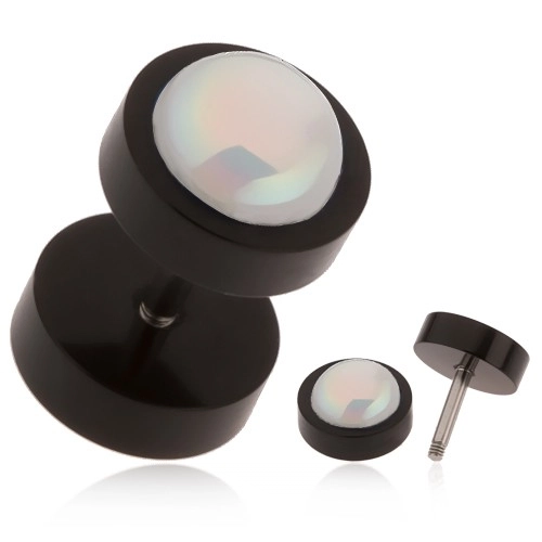 Akrylový fake plug do ucha čiernej farby