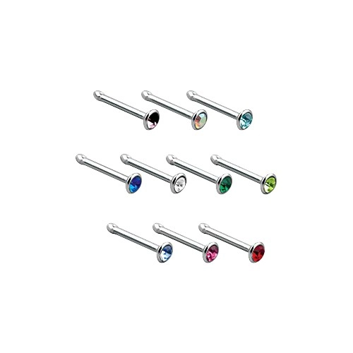 Rovný piercing do nosa z ocele 316L