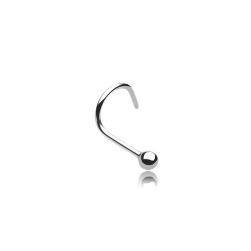 Zahnutý oceľový piercing do nosa