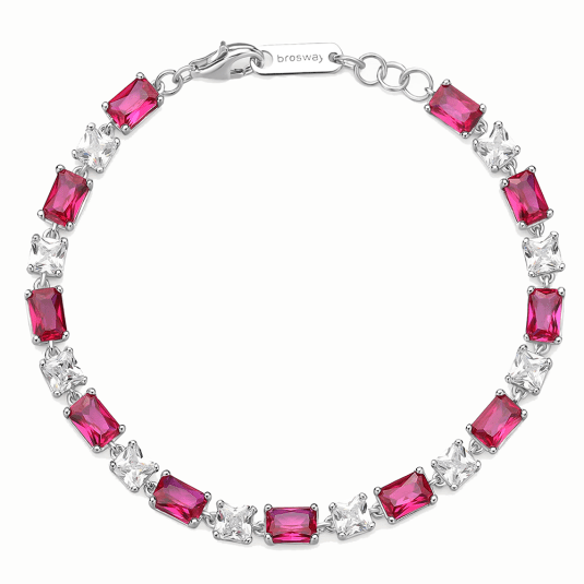 BROSWAY strieborný náramok Fancy Passion Ruby BWFPR18