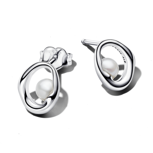 PANDORA ESSENCE strieborné náušnice s perlou 293295C01